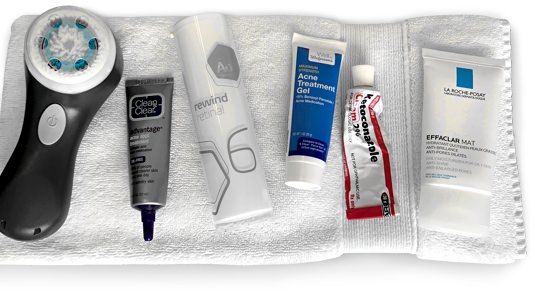Daily skin care product regimen.