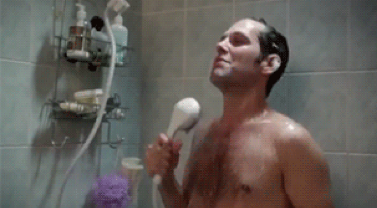 Bathtub shower masturbation short hair fan image