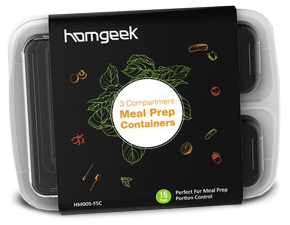 Homegeek 3-Compartment Food Containers