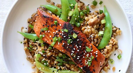 Asian Farro Medley with Salmon recipe