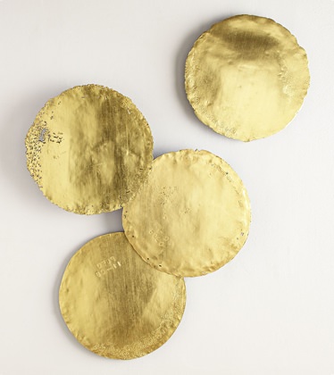 Horchow Gold Leaf Oil Drum Lid Art