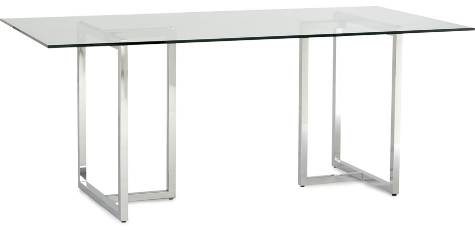 CB2 Silverado Chrome and Glass Table