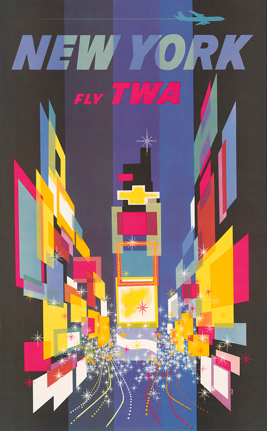 David Klein Poster - Fly TWA to New York