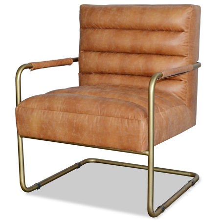 Apt2B Leather and Copper Lounge Chair