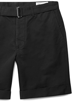Officine Generale Cotton/Linen Cuffed Shorts