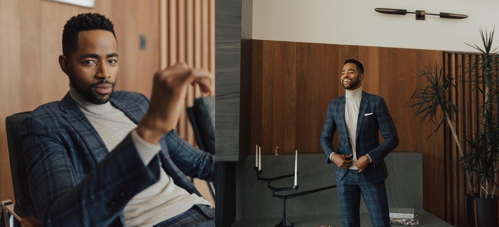 Jay Ellis, of HBO's Insecure, knows a turtleneck adds the perfect amount of seasonal swagger under a jacket.
