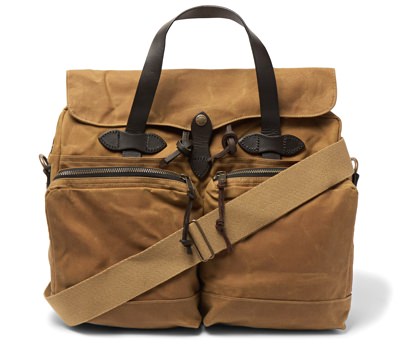 Filson Leather Trimmed Waxed Cotton Briefcase