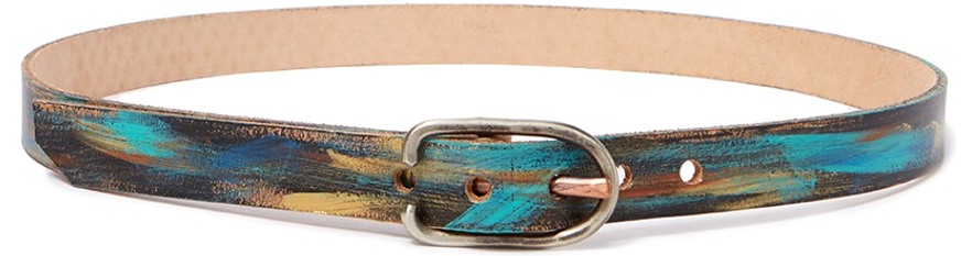 Cause and Effect Hand-Painted Leather Belt