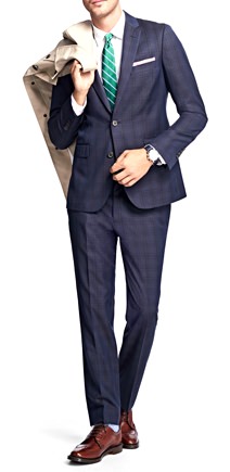Brooks Brothers Plaid Stretch Modern-Fit Suit