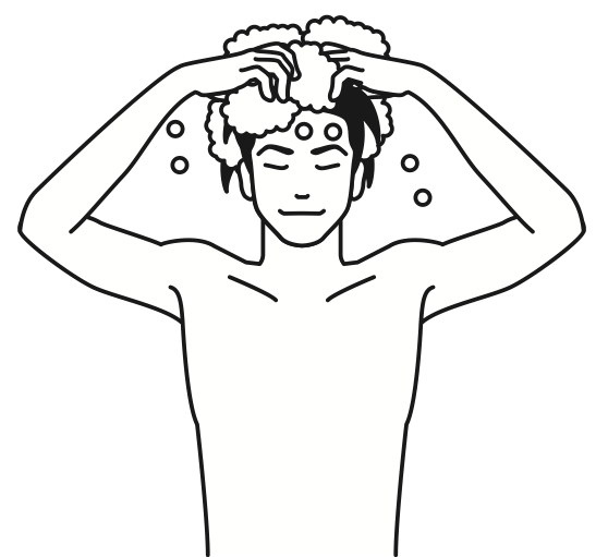 Shampoo hair how-to illustration