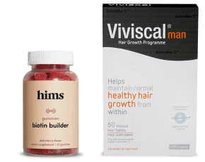 Hims Biotin Gummy Vitamins and Vivscal Hair Growth Supplements