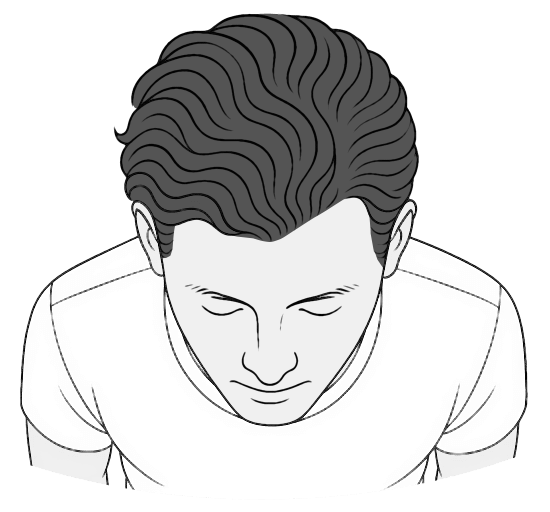 Men's head hair illustration