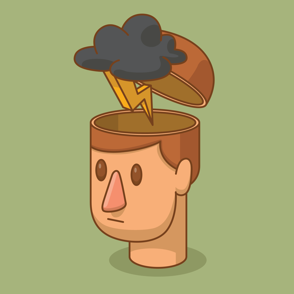 Man experiencing stress illustration