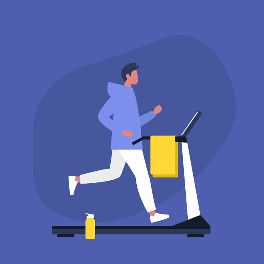 Man running on treadmill illustration