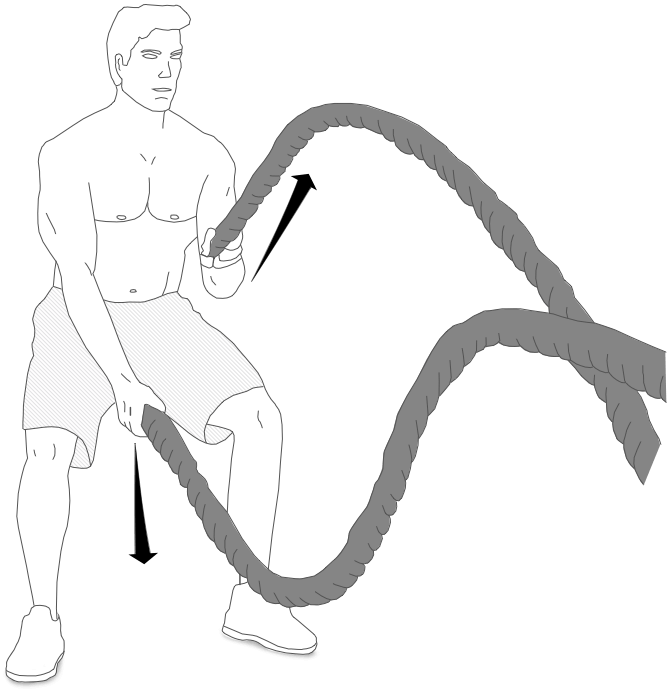 Alternating Waves battle ropes exercise