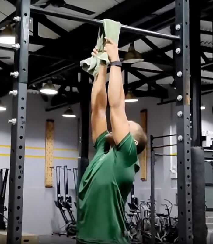Towel-Grip Dead Hang exercise