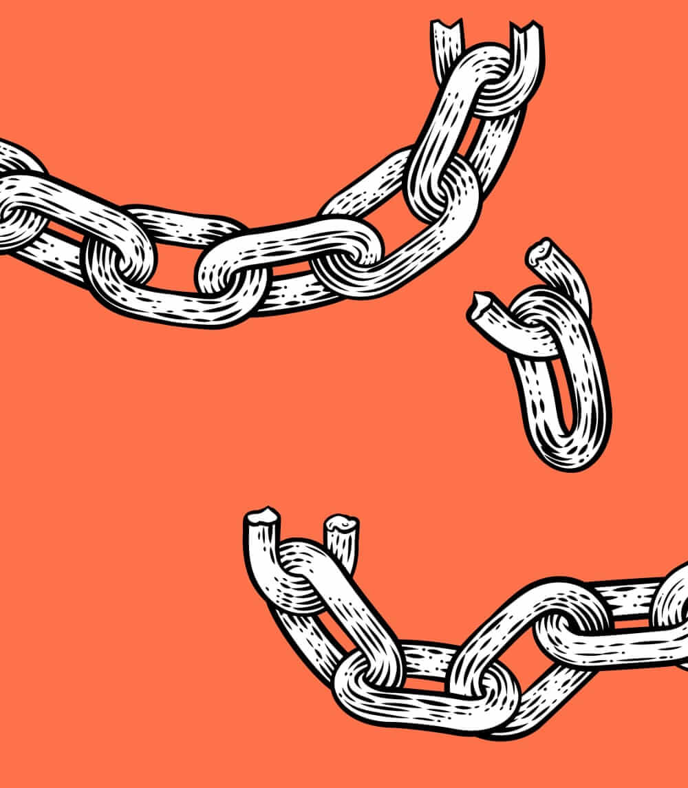Breaking chains illustration
