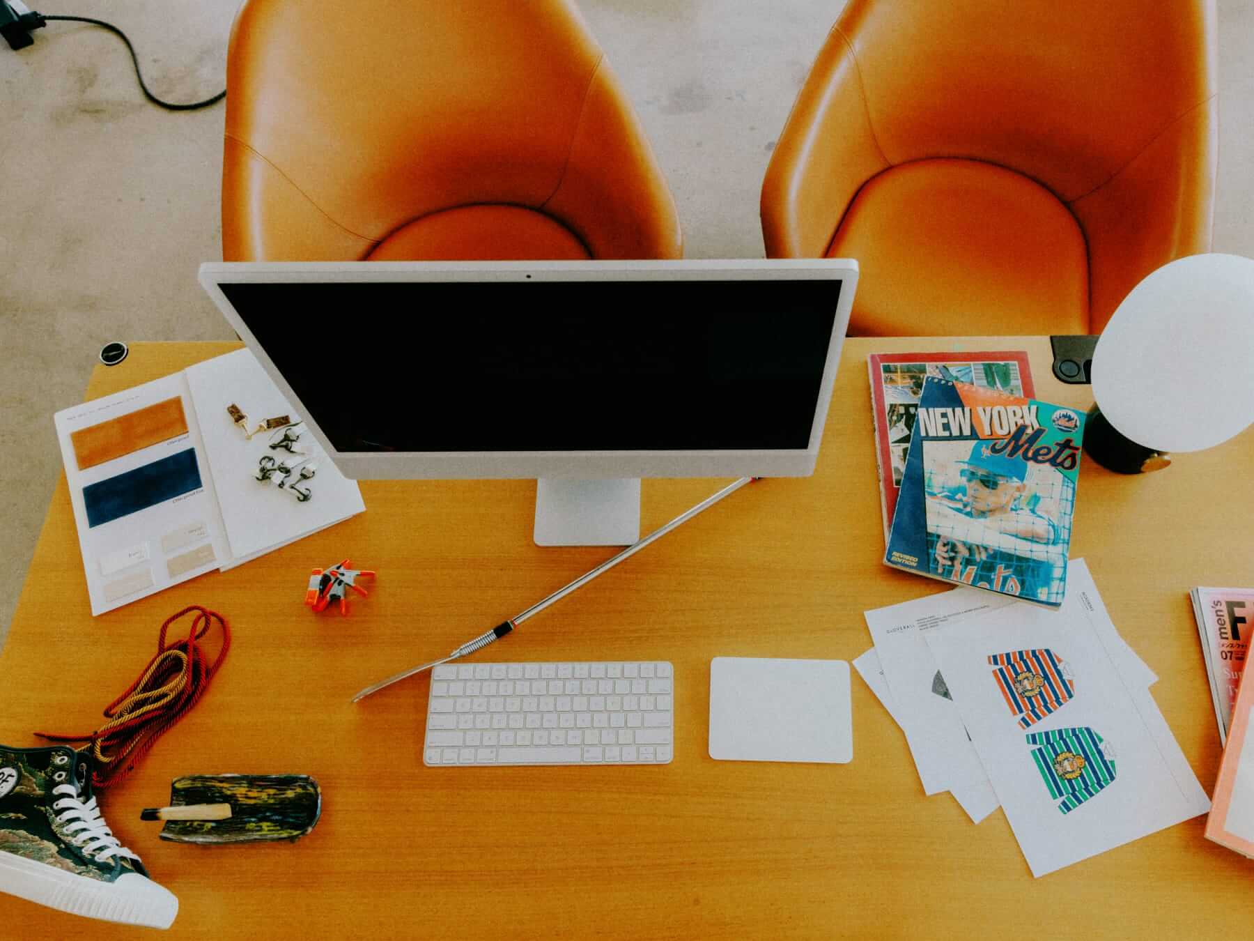 Work desk of Chris Echevarria Blackstock & Weber founder and creative director