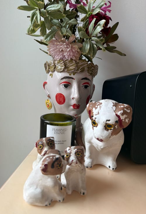 Exvotos ceramic head vase