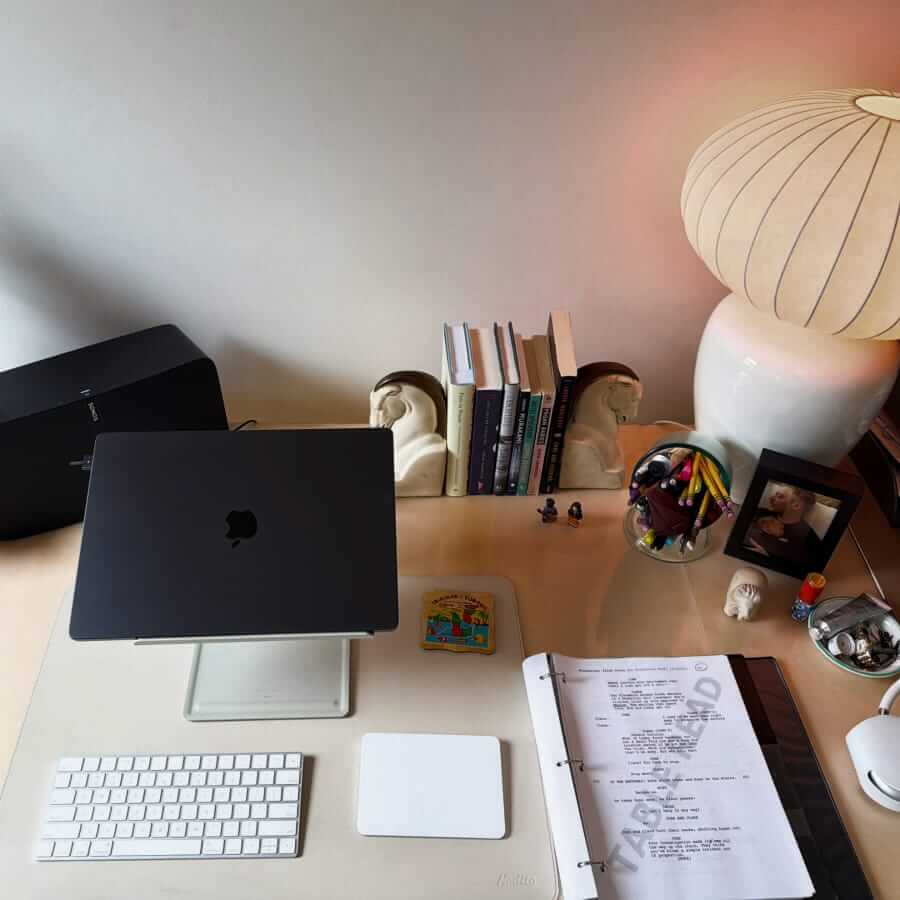 Work desk of Josh Safran screenwriter and tv producer