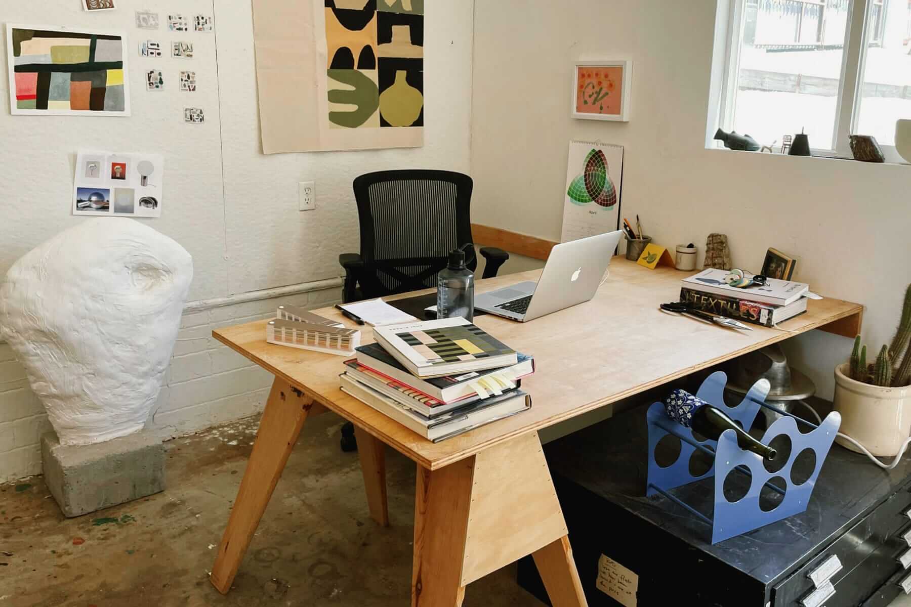 Work desk of Upton Founder and Designer Michael Upton