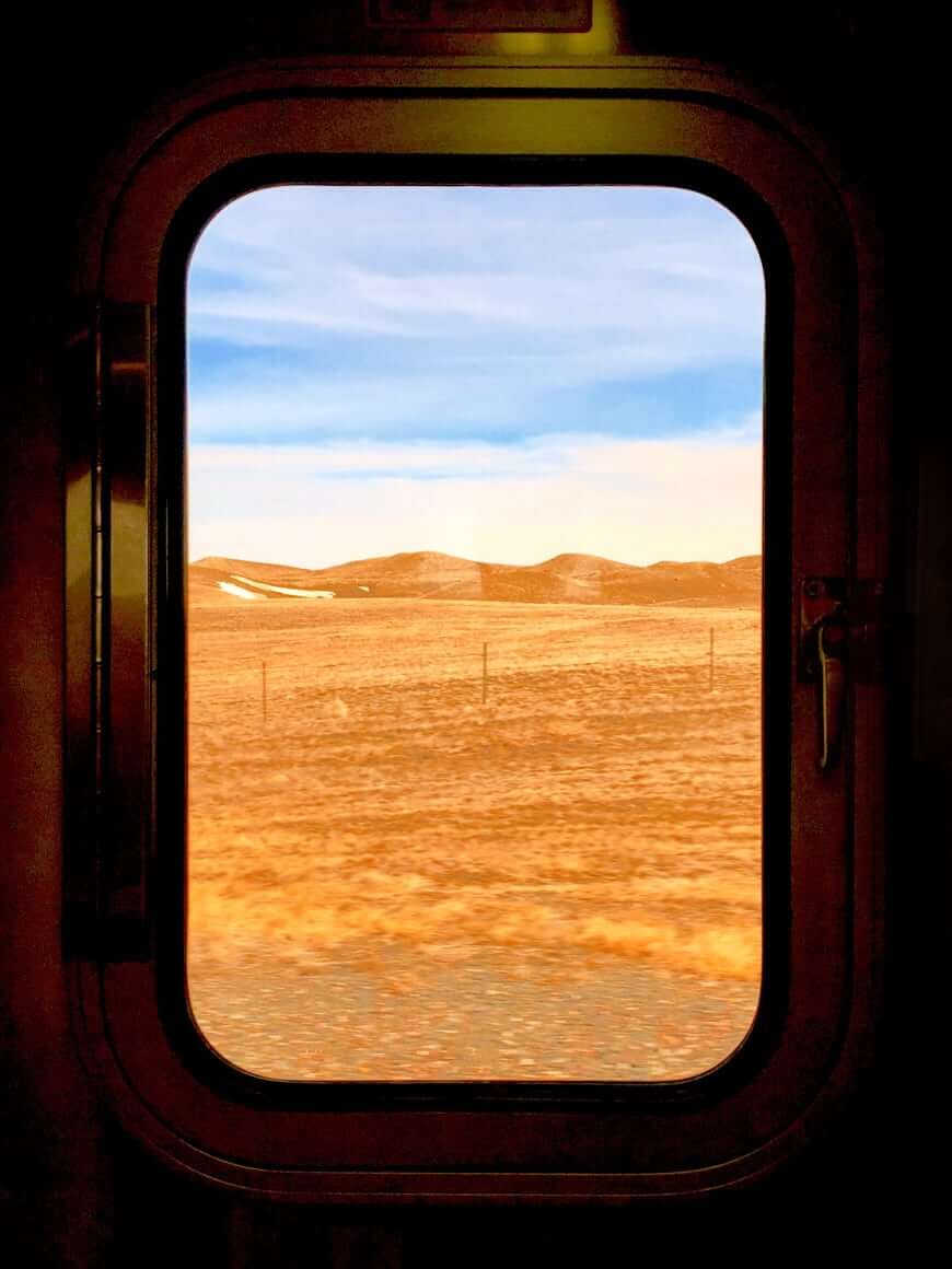 Train window across America