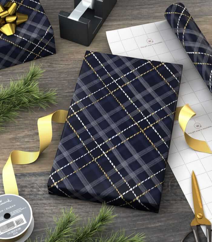 Hallmark plaid wrapping roll
