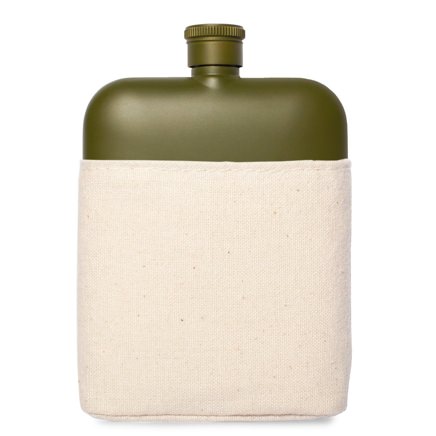 Izola Matte Stainless Steel Flask with Canvas Sleeve