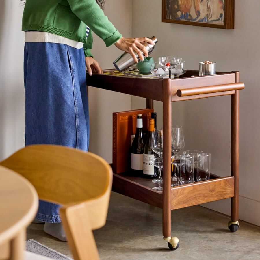 article cotu walnut bar cart