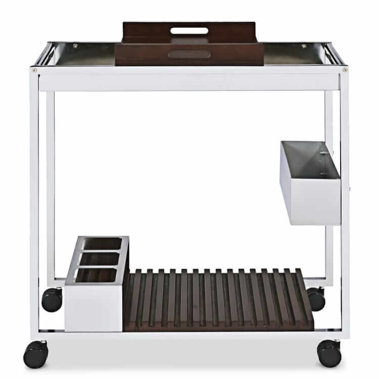 wade logan myersville chrome bar cart