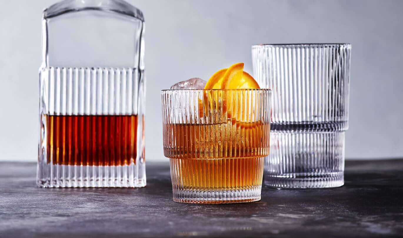 Whiskey decanted cocktail