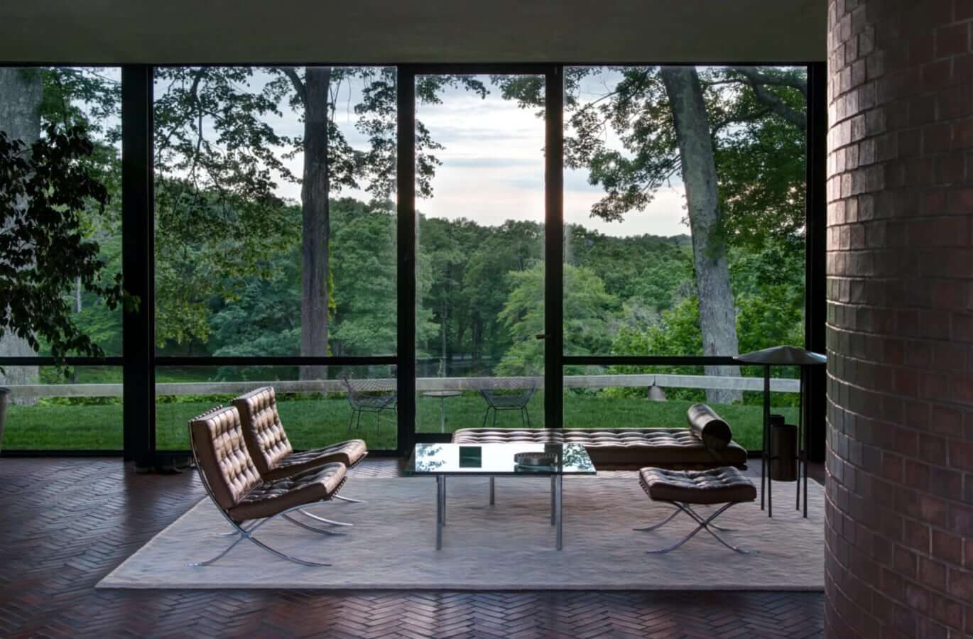 Barcelona daybed in Philip Johnson's Glass House