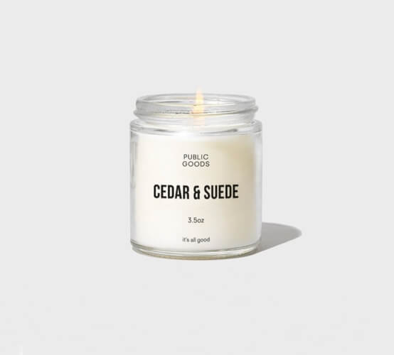Public Goods Cedar + Suede Candle