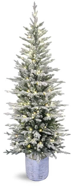 Puleo International Potted Flocked Fir
