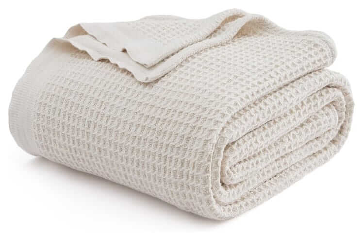bedsure waffle weave cotton blanket