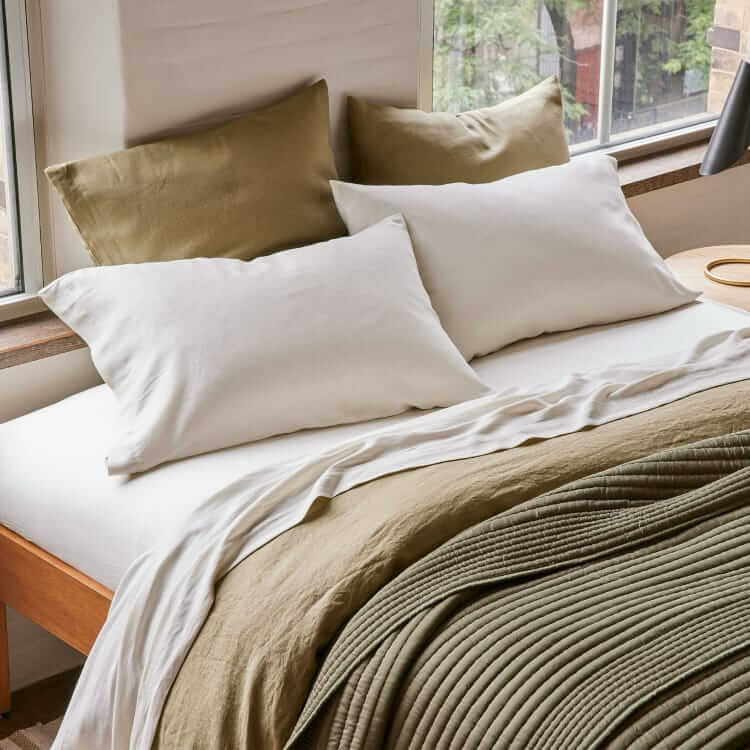 west elm tencel pick-stitch quilt