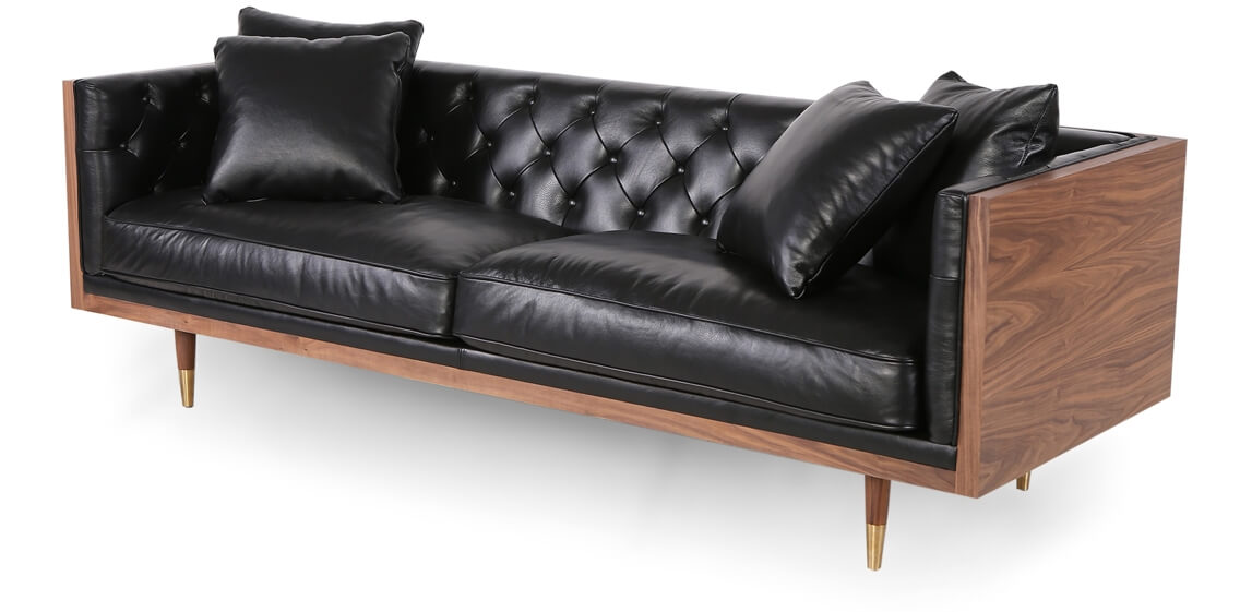 Kardiel Woodrow Leather and Hardwood Sofa
