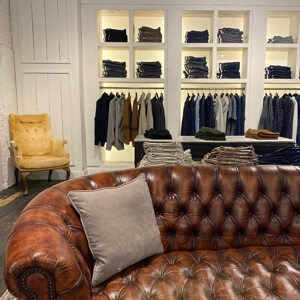 Chesterfield sofa in a Billy Reid shop