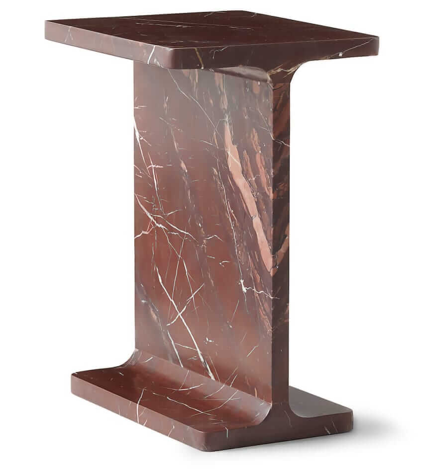 cb2 marble i beam table