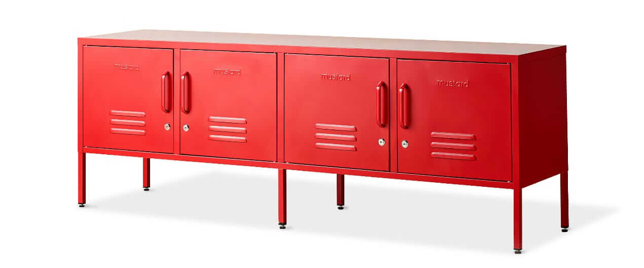 mustard made locker media cabinet
