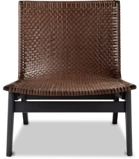 CB2 Morada Leather Weave Chair