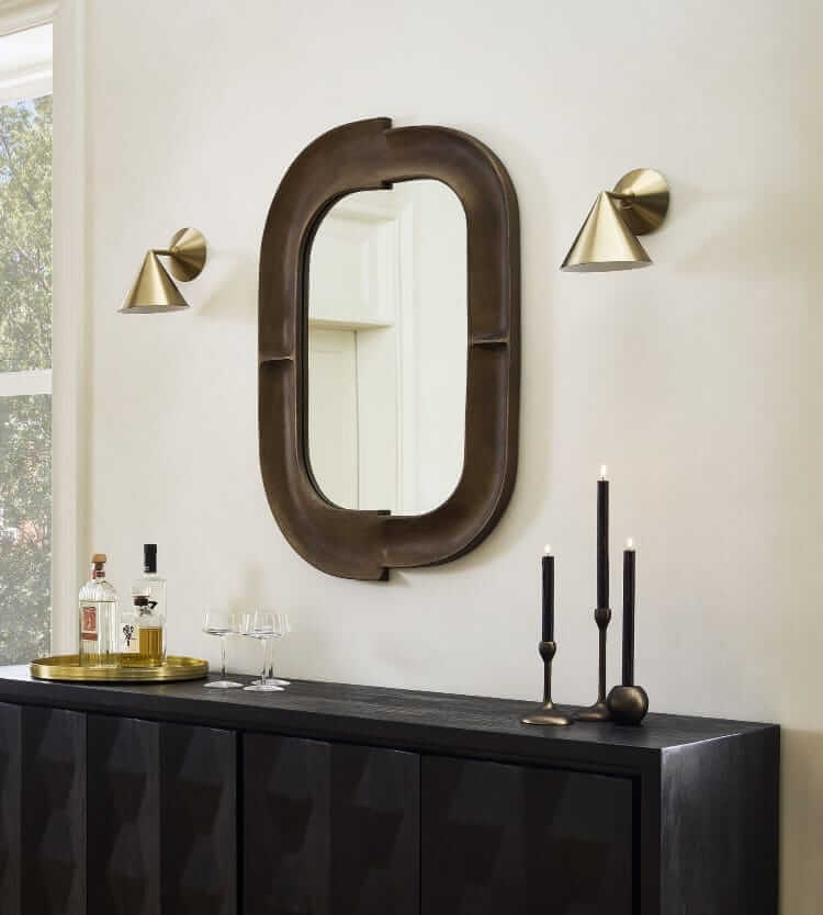 West Elm Modern bronze mirror