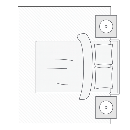 Bedroom rug sizing guidance illustration