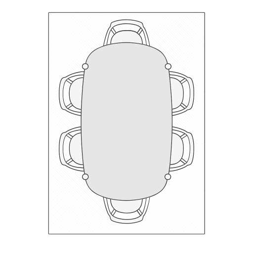 Dining room rug sizing guidance illustration