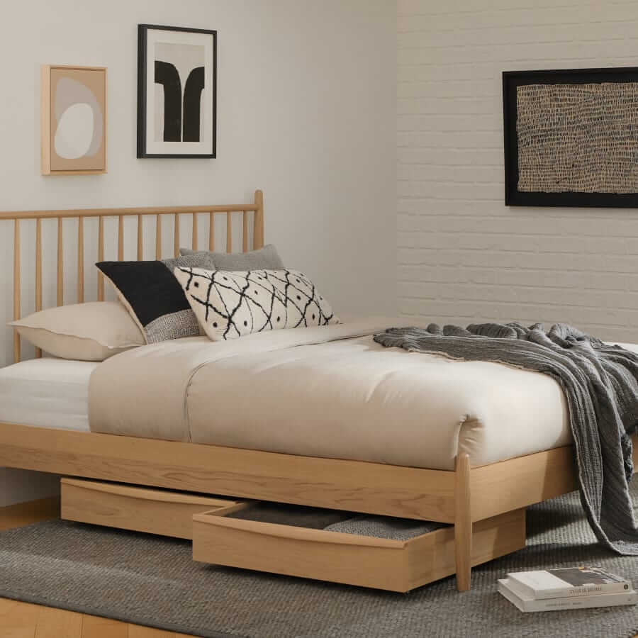 Article White oak storage drawers