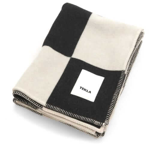 Tekla Checkerboard cashmere blanket