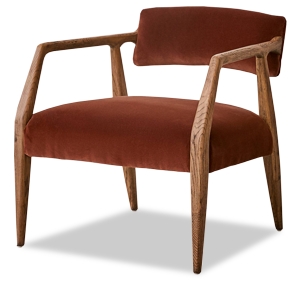 Urban Outfitters Oak and Velvet Arm Chair