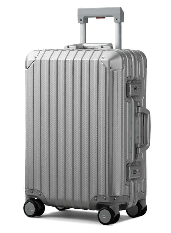 mvst trevva aluminum carry-on suitcase