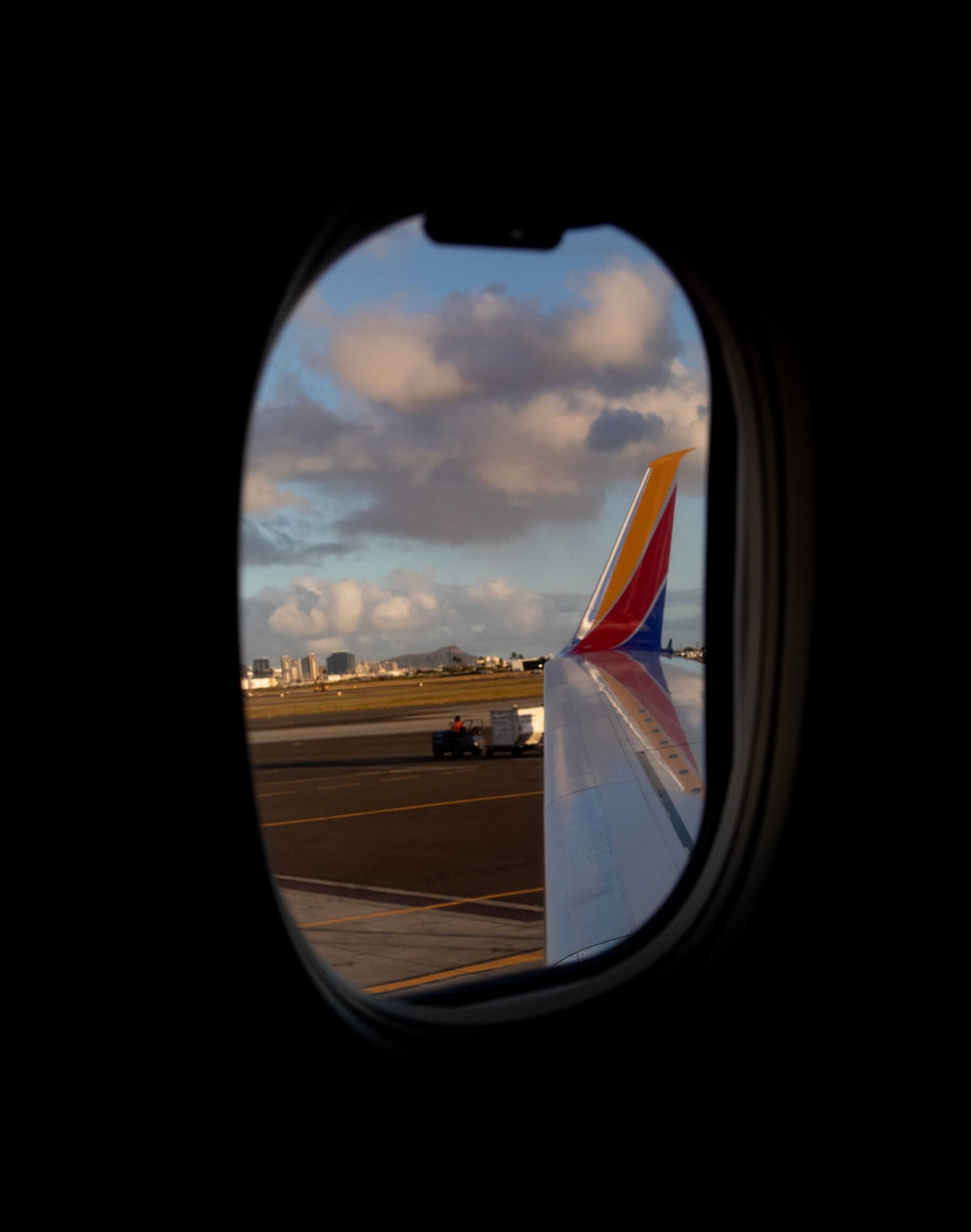 The view from a Southwest airlines plane window