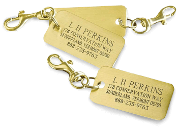 Orvis Engraved Brass Luggage Tags
